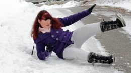 Woman Slipping on Ice