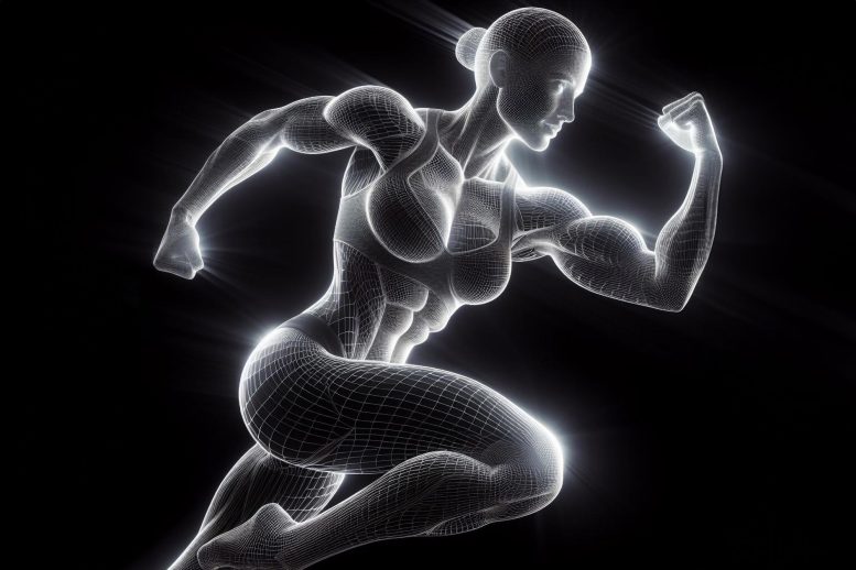 Woman Wireframe Strength Art Concept