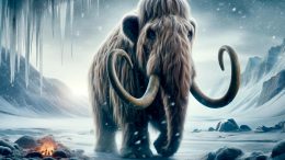 Woolly Mammoth in Snow Art Concept