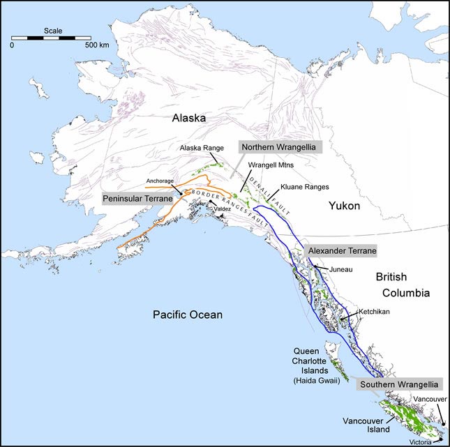 Wrangellia Flood Basalts Map