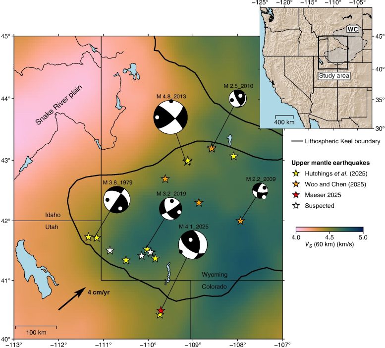 Wyoming Craton Deep Quake Map