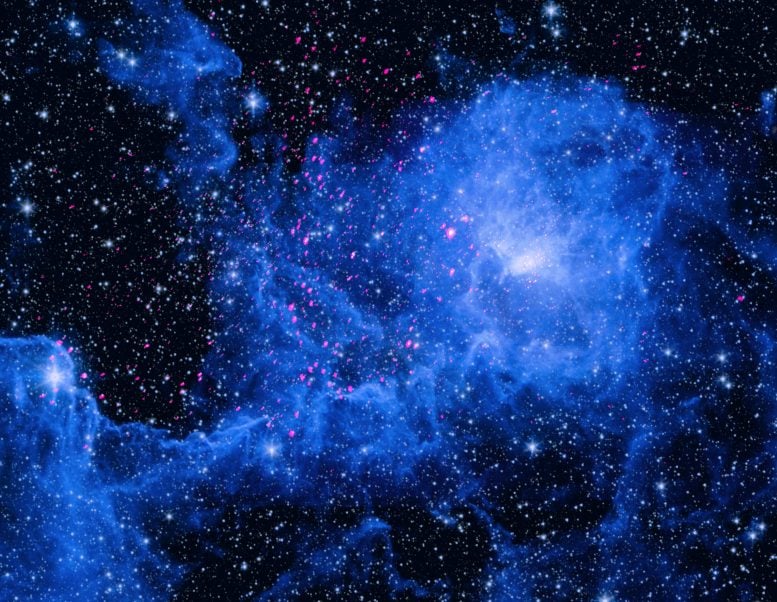 X-ray and Infrared Composite of the Lagoon Nebula