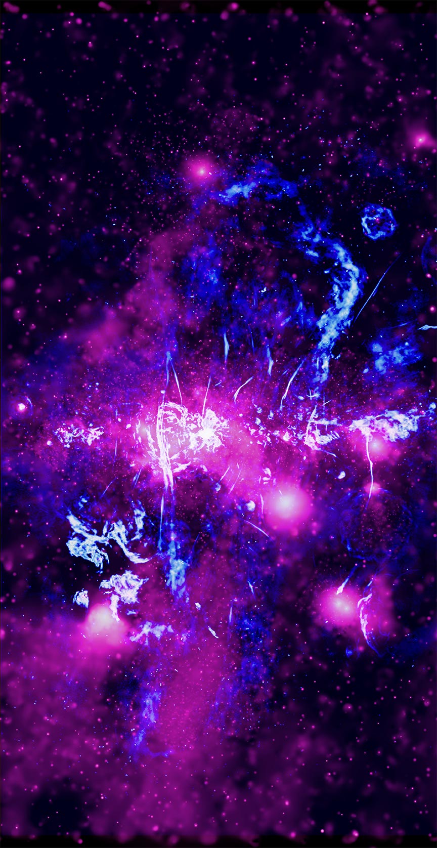 은하 중심의 X- 선 및 전파 이미지