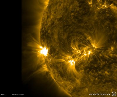 X1.9 Solar Flare January 9 2023 SDO 171 Angstrom