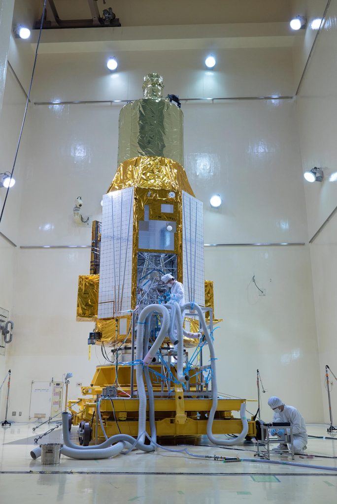 XRISM Spacecraft During Acoustic Testing