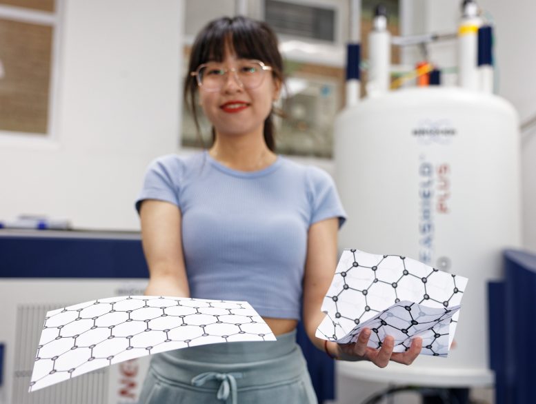 Xinyu Liu With Models of Graphene and a Disordered Carbon Electrode