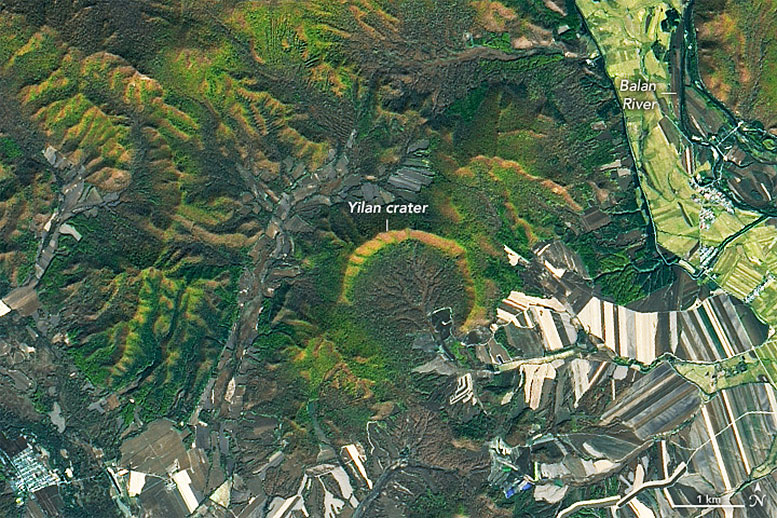 Young Impact Crater Uncovered in Yilan, China