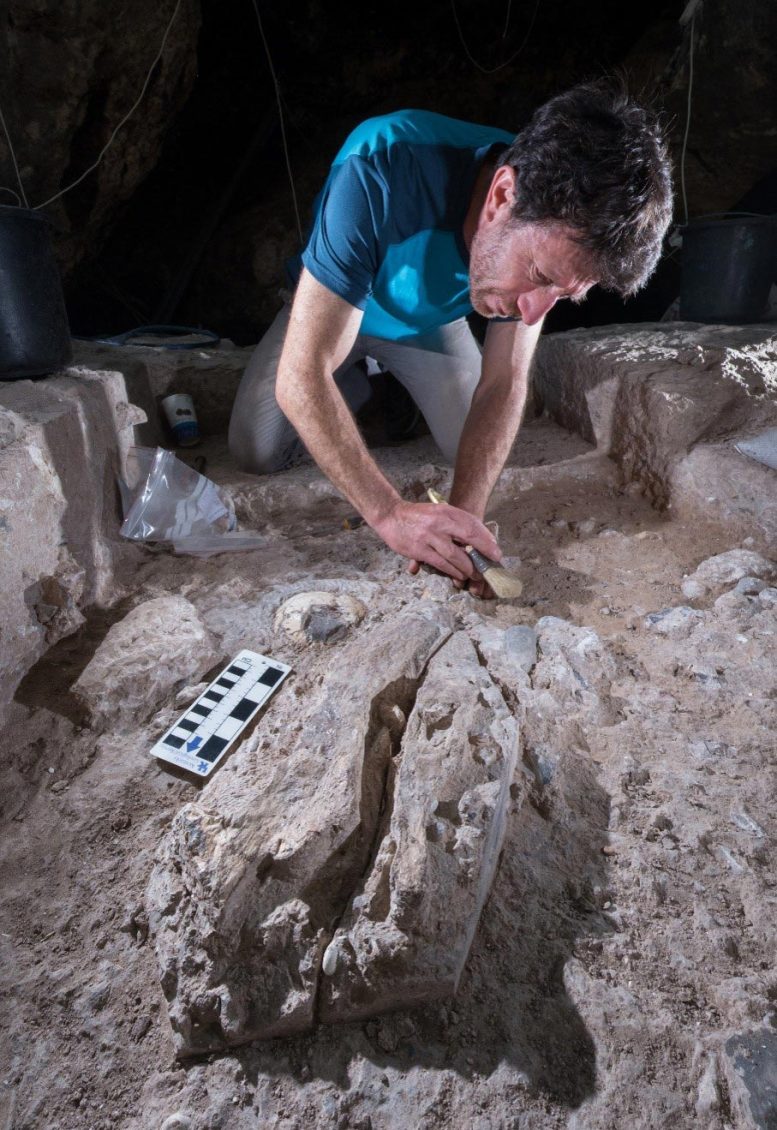 Yossi Zaidner Excavating Human 110 Thousand Years Old Human Skull