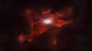 Young Galaxy Surrounded by a Huge Gaseous Cloud