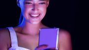 Young Woman Smartphone Glow