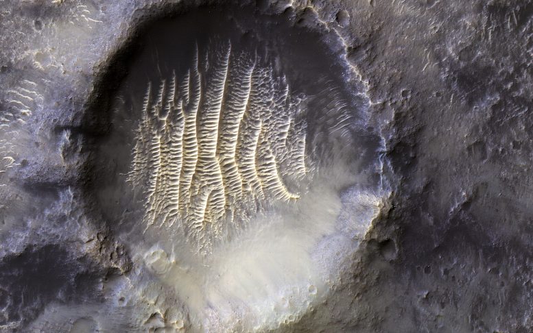 Zero Longitude Crater on Mars
