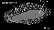 Zircon With Baddeleyite Rim Preserving Cubic Zirconia Orientations