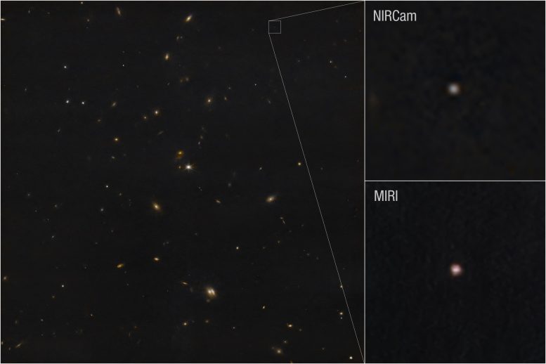 Zoomed In James Webb Views of Distant Galaxy