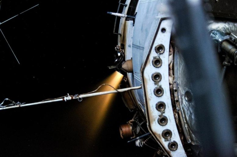 Zvezda Burning Its Engines to Adjust the Space Station’s Orbit