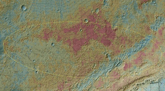 area where NASA's Curiosity rover will land