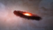 Artist's impression shows the disc of gas and cosmic dust around a brown dwarf
