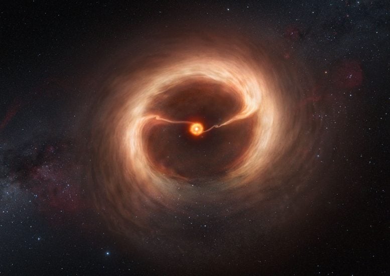 Artist’s Impression of the Disc and Gas Streams Around HD 1425