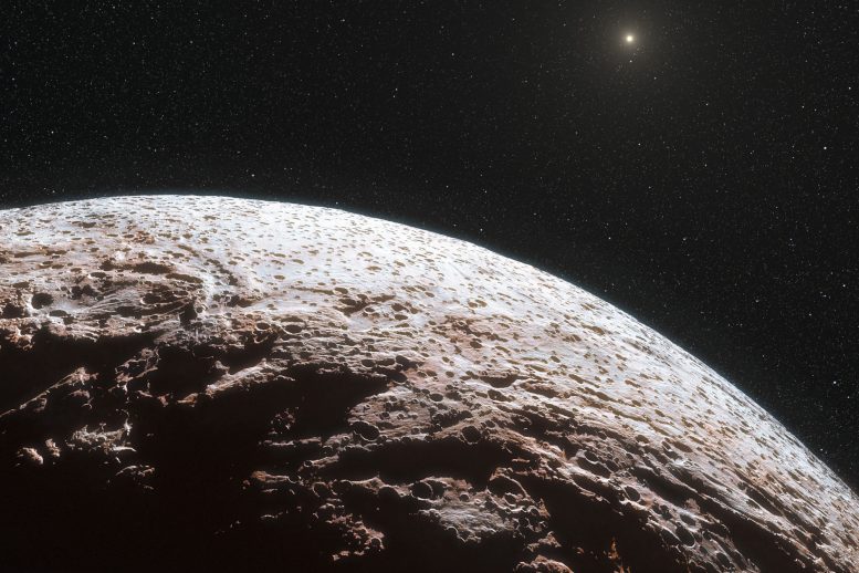 Artist's impression of the surface of the dwarf planet Makemak