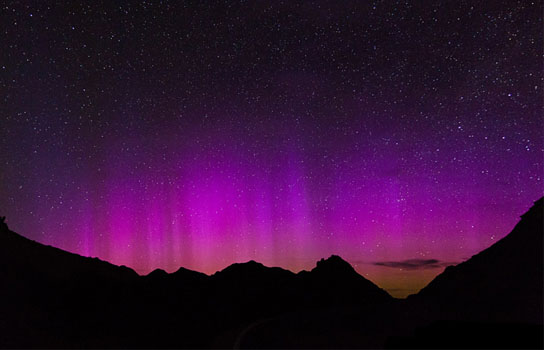 aurora in Badlands, South Dakota