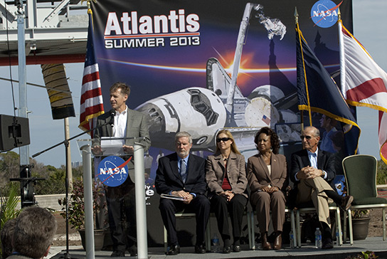 STS-135 Commander Chris Ferguson at Atlantis Groundbreaking Ceremony