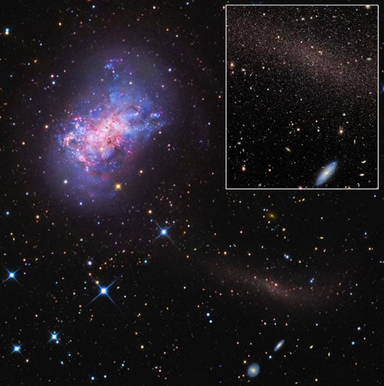 dwarf galaxy in the process of swallowing another