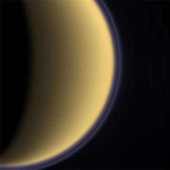 haze layer (purple line) that appears to float above Titan's main atmospheric haze