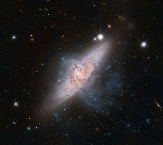 image of a pair of overlapping galaxies called NGC 3314