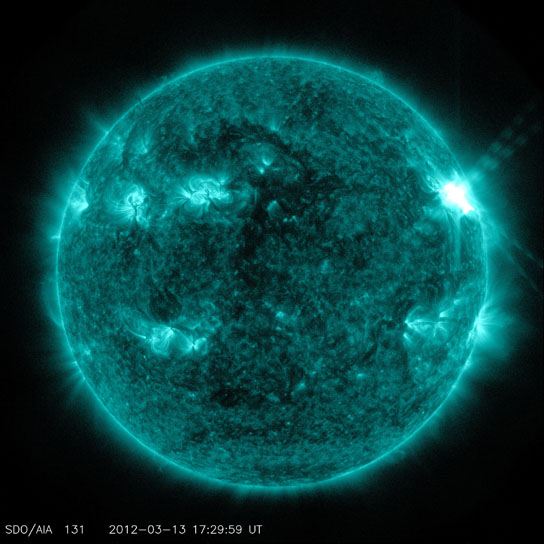 image of an M7.9 class flare on March 13, 2012