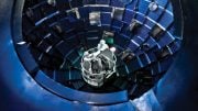 Inside the National Ignition Facility’s 10-meter-diameter target chamber. Credit: Lawrence Livermore National Laboratory