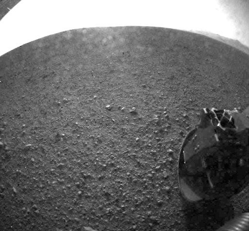 one of the first images taken by NASA's Curiosity rover from Mars