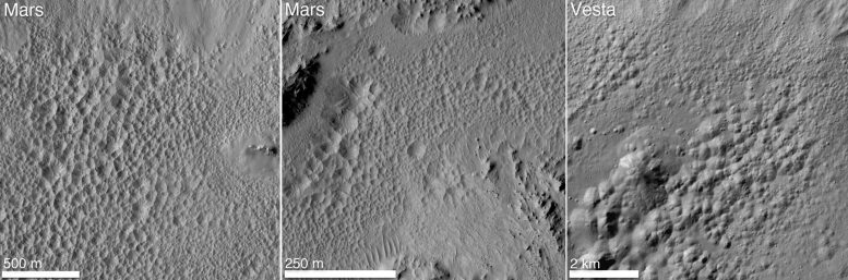 Pitted Terrain Observed by NASA's Dawn Mission on Vesta