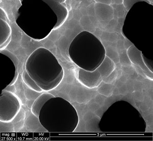 pores in silicon give the material room to expand when soaking in lithium ions in a rechargeable battery