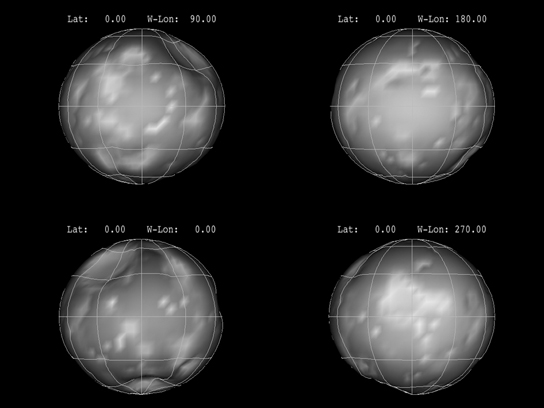 spherical shape of Saturn's moon Phoebe