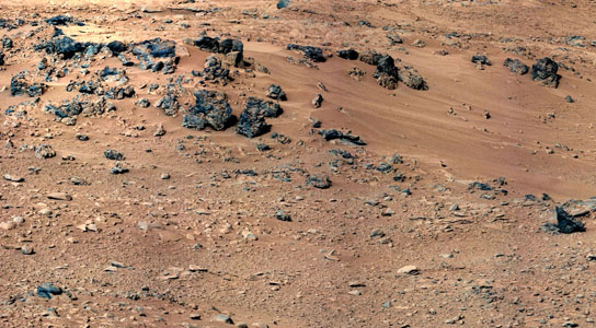 the Rocknest site, selected as the likely location for first use of the scoop on the arm of NASA's Curiosity