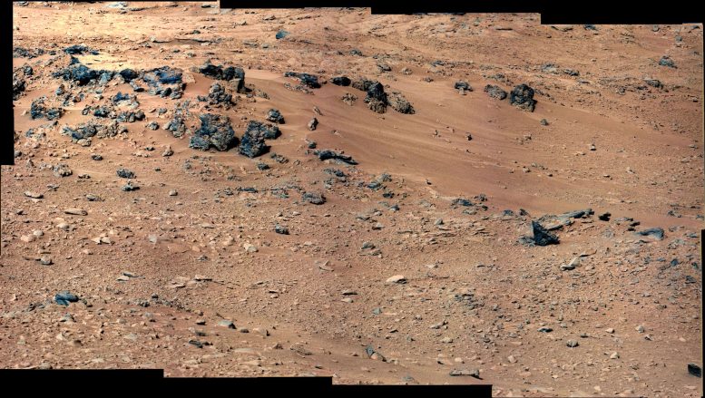 the Rocknest site, which has been selected as the likely location for first use of the scoop on the arm of NASA's Mars rover Curiosity