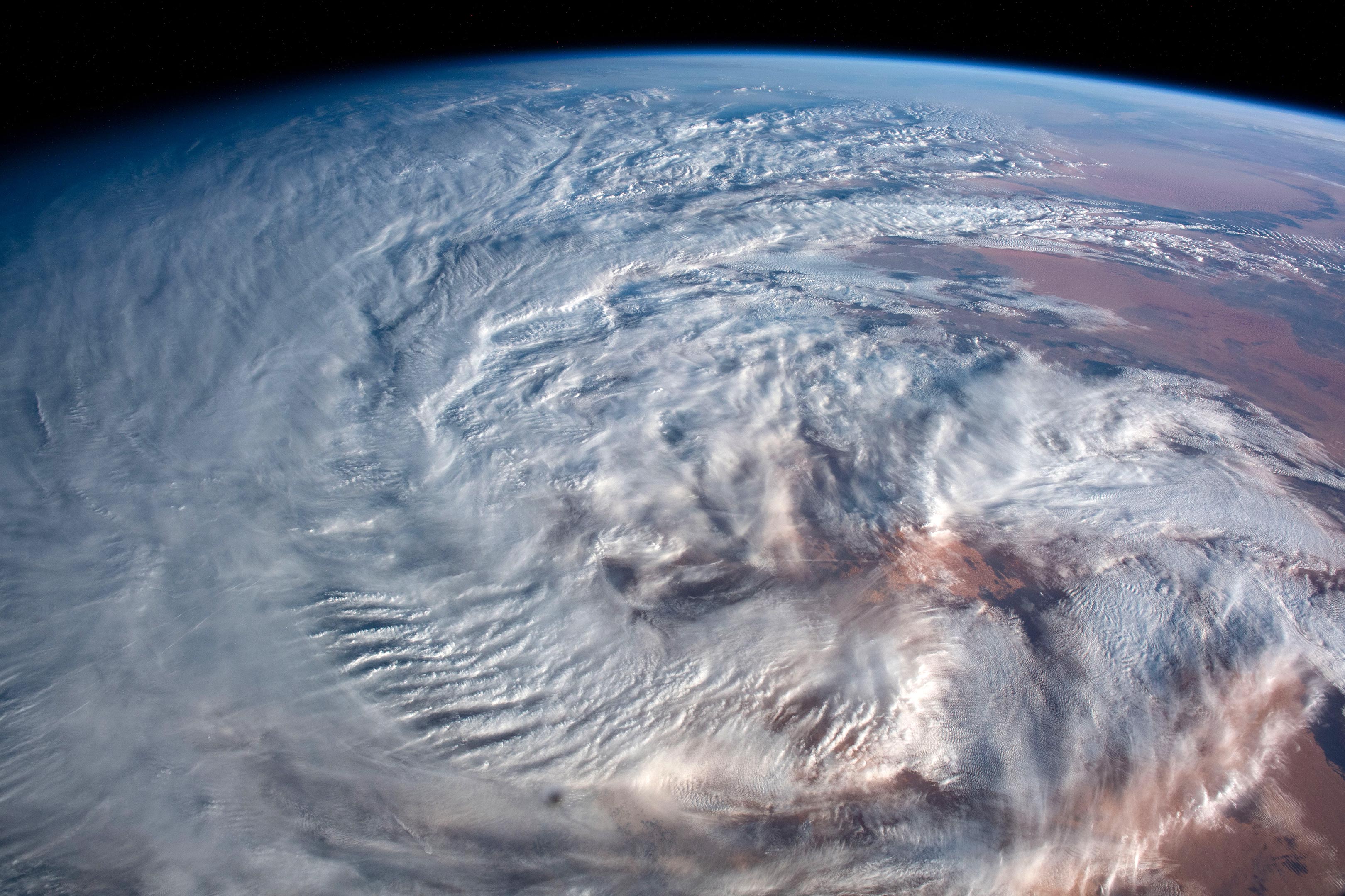 Cloud Swirl Above Northern Sahara Desert