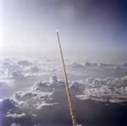 STS-7 Shuttle Launch High Angle View