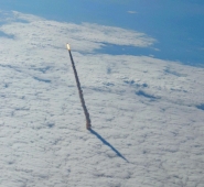 Space Shuttle Endeavour Through the Clouds